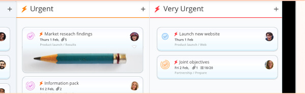 Block-shaped tasks in updated Urgency Lists view