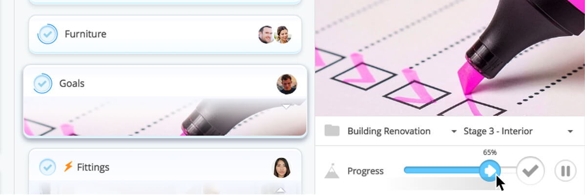 DropTask progress percentage bar