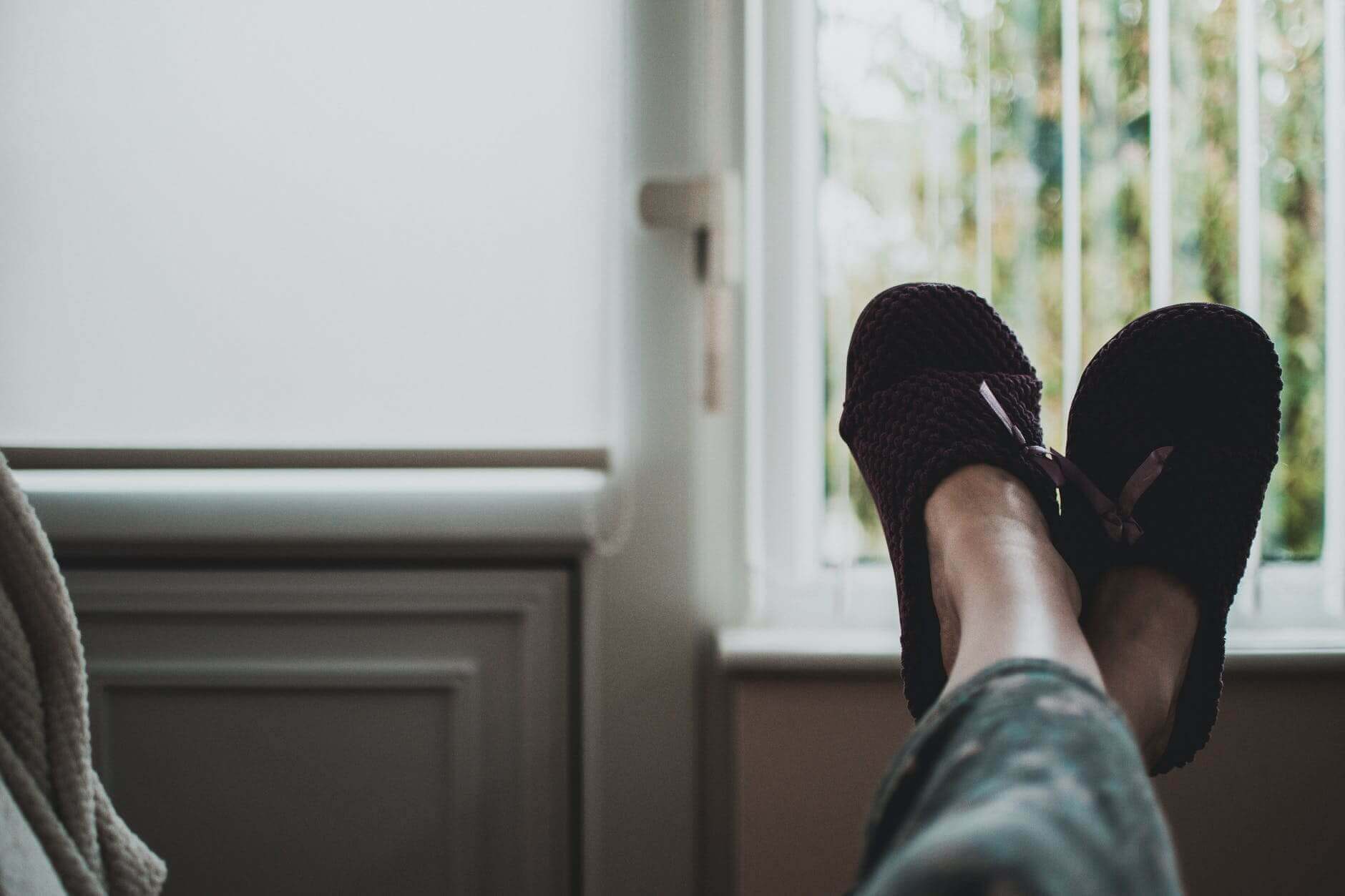 relax feet up with slippers