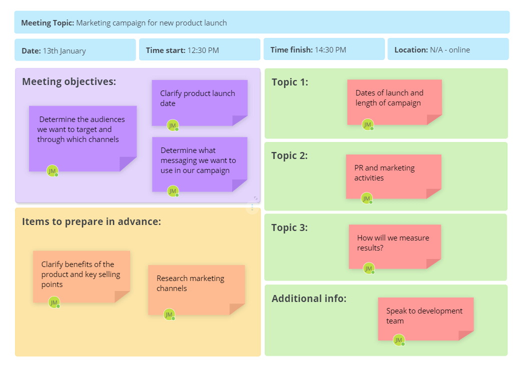 Create a meeting agenda in Ayoa