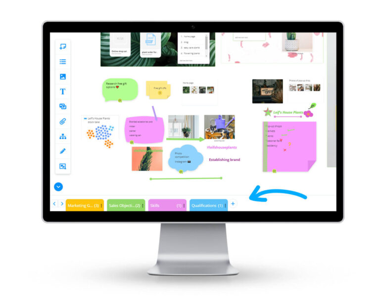 How to use whiteboards alongside your task boards and mind maps in Ayoa image
